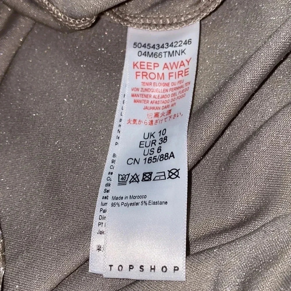 Top shop grey velvet long sleeve cropped top  Sz 6 - Picture 9 of 12